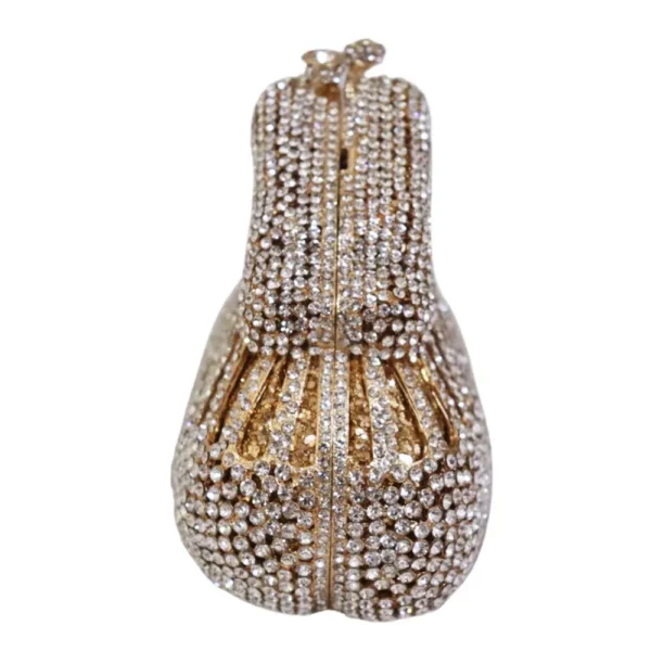 ⁦New Crystal Stone Diamond Rhinestone Evening Metal Wedding Dinner Party Purse Ladies Bridal Shell Shape Clutch Bags for Girls⁩ - الصورة ⁦5⁩