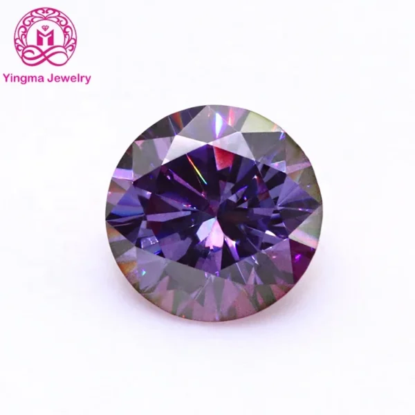 ⁦Yingma New Arrival Fantastic Purple Colored Moissanite in Loose Gemstones GRA Moissanite Diamond for Jewelry Making⁩ - الصورة ⁦6⁩