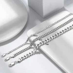 Hip Hop Cuban Link Bracelet Jewelry 925 Sterling Silver Chain Bracelets for Men