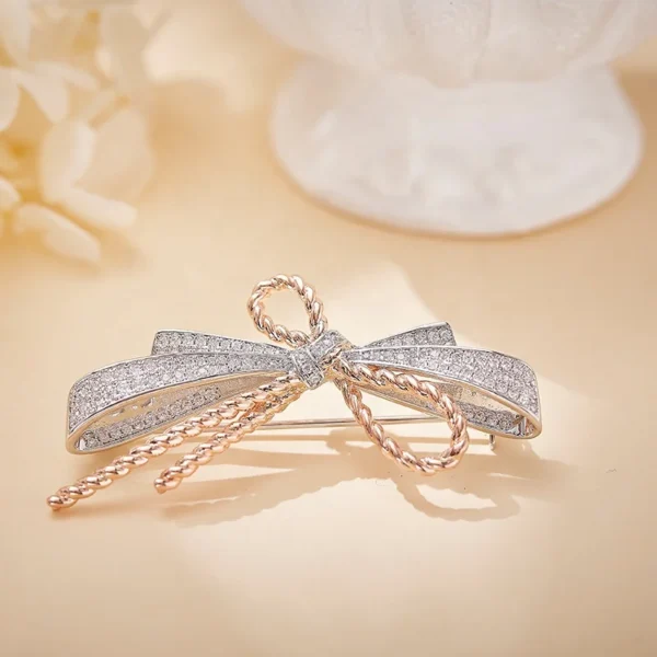 ⁦Newarrival Brooches High Quality Brooch Vintage Plated Brass Bow Design Designer Brooches for Unisex⁩ - الصورة ⁦6⁩