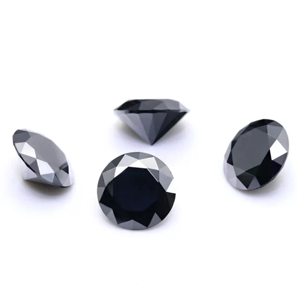 ⁦Yingma 1ct 2ct 3 Carat Moissanite Loose Diamond Synthetic Lab Created Moissanite Stones Black Moissanite⁩ - الصورة ⁦2⁩