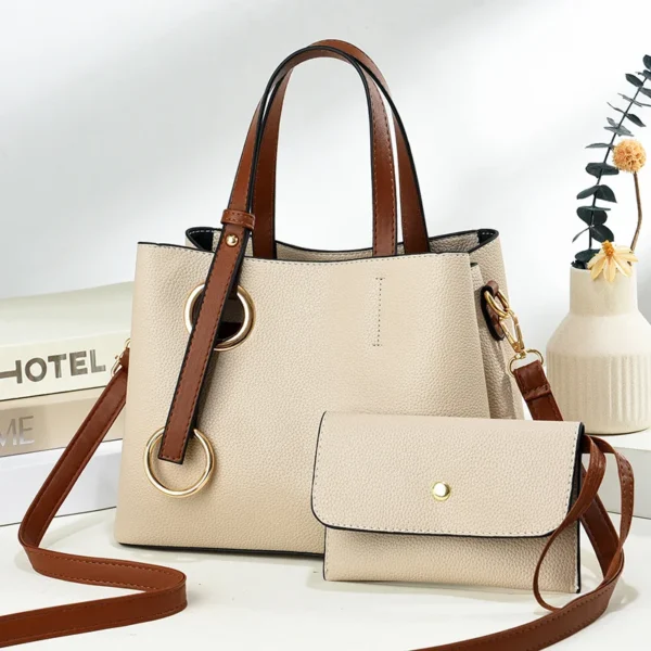 ⁦Customised logo Bags Women Handbags Ladies Women Handbag Sets Leather PU Women's Shoulder Bags Handbags⁩ - الصورة ⁦4⁩