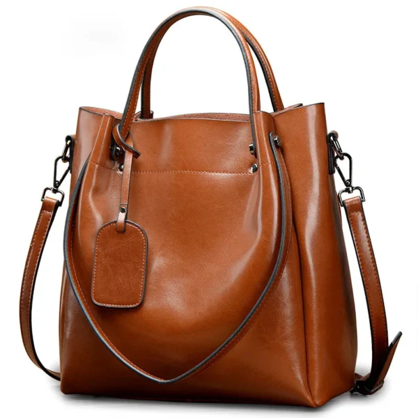 ⁦2ndr Brand Custom 2022 Cow Hide Cowhide Real 100% Genuine Leather Fashion Luxury Designer Ladies Women Tote Hand Bags Handbags⁩ - الصورة ⁦6⁩