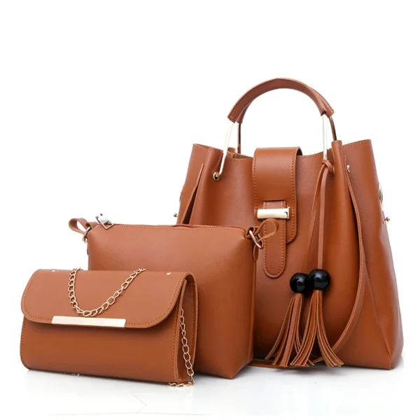 ⁦Wholesale Ladies Purses 3pcs Set Handbags for Women Large Capacity Bags⁩ - الصورة ⁦3⁩