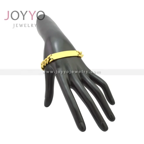 Fashion Luxury Inspirational Wrist Engraved Jewelry Figaro Stainless Steel Bracelets Gold Plated Best Friend Simple Women Link