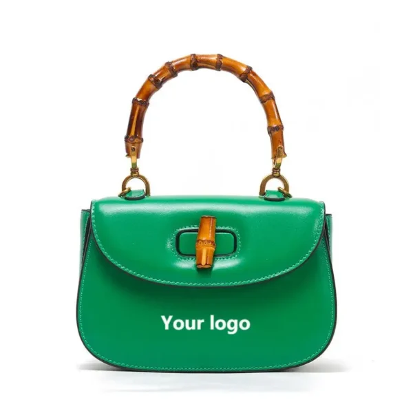 ⁦2025 Custom Famous Brands Designer Women Bamboo Handle Handbags Customizable Luxury Real Leather Ladies Hand Bags Crossbody⁩ - الصورة ⁦6⁩