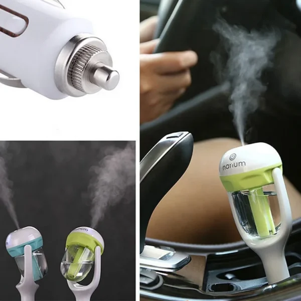 ⁦12V Car air Freshener Oil Diffuser Car Steam Air Humidifier Aroma Diffuser Mini Air Purifier Diffuser Mist Maker Fogger⁩ - الصورة ⁦2⁩