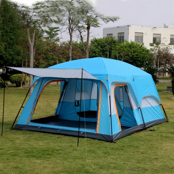 ⁦Super-Large Two Rooms One Hall Tent Outdoor Camping 6 -12 People Waterproof Tent⁩ - الصورة ⁦3⁩
