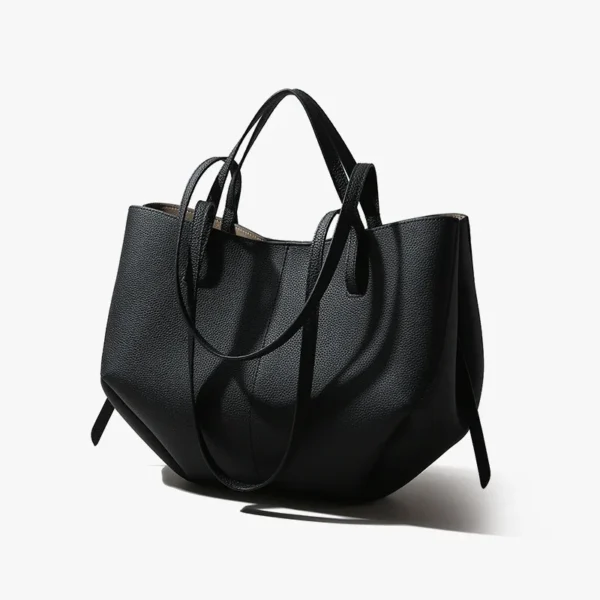 ⁦Luxury Designer Leather Bags Suede Tote Handbag for Women Luxury Causal Bucket Bag Fashionable French Pole Large Capacity Tote⁩ - الصورة ⁦5⁩