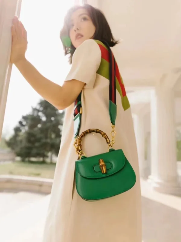 ⁦2025 Custom Famous Brands Designer Women Bamboo Handle Handbags Customizable Luxury Real Leather Ladies Hand Bags Crossbody⁩ - الصورة ⁦3⁩
