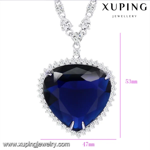⁦43280 Xuping free shipping Gold plated long heart of ocean necklace jewelry with jewelry box⁩ - الصورة ⁦5⁩