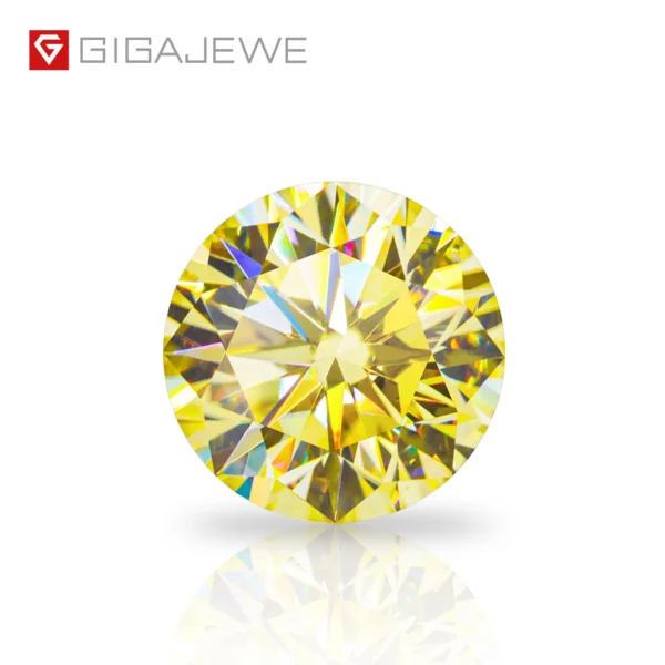 ⁦GIGAJEWE Vivid Yellow Manual Cut Loose Gemstone Moissanite Stone⁩ - الصورة ⁦6⁩