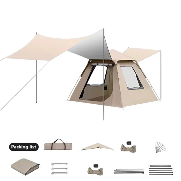 ⁦Outdoor 3 5 to 8 6 Person Stretch Beach Tents Waterproof Canvas Canopy Tent for Camping⁩ - الصورة ⁦2⁩