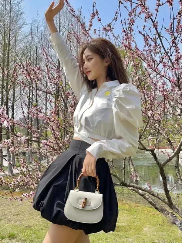 ⁦2025 Custom Famous Brands Designer Women Bamboo Handle Handbags Customizable Luxury Real Leather Ladies Hand Bags Crossbody⁩ - الصورة ⁦4⁩