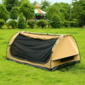 Australian Style Outdoor Single Canvas Swag Tent with Aluminium Poles Factory Wholesale for Camping