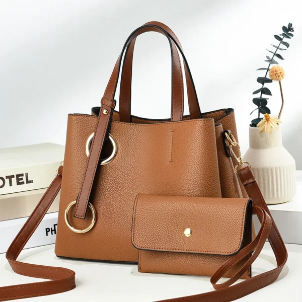 ⁦Customised logo Bags Women Handbags Ladies Women Handbag Sets Leather PU Women's Shoulder Bags Handbags⁩ - الصورة ⁦3⁩