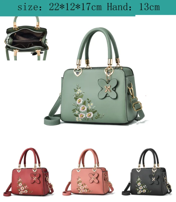 Fashionable Ladies'Bag ClassicTemperament Handbag With Zipper Shoulders Bags Ladies Messenger Large Capacity Embroidery Handbags