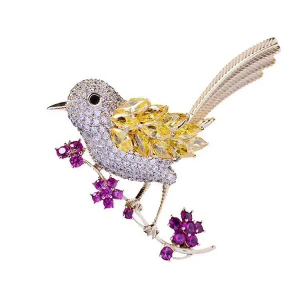 ⁦2024 New Design Latest Wholesale Fashion Bird Copper Inlaid Zircon Designer Brooches and Pins for Gift⁩ - الصورة ⁦5⁩
