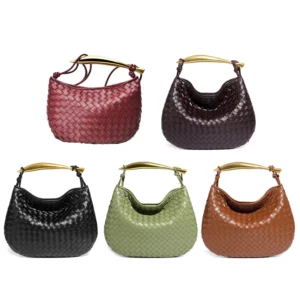 Leather Woven Bag for Women Elegant Evening Clutch Tote Bag Handbag Leather Handwoven Bag Woven Purse