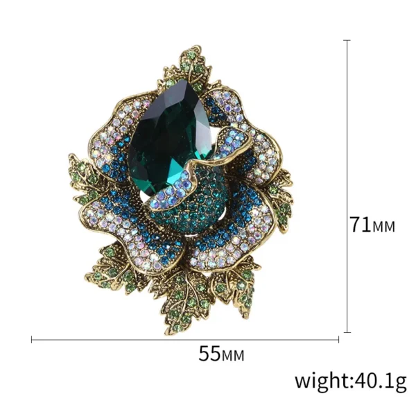 ⁦Accessories Women Simple Grand and Luxurious Pin Decoration Colorful Cc Brooch Crystal Rhinestone Flower Brooch Suit Brooch⁩ - الصورة ⁦5⁩