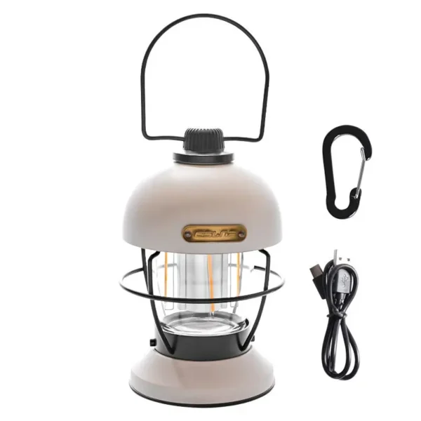 ⁦Portable Outdoor Camping Light Rechargeable Hanging Dimmable LED Retro Cage Light Hanging Tent Multifunctional Camping Light⁩ - الصورة ⁦2⁩