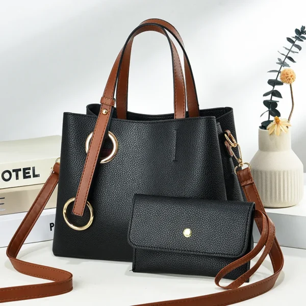 ⁦Customised logo Bags Women Handbags Ladies Women Handbag Sets Leather PU Women's Shoulder Bags Handbags⁩ - الصورة ⁦2⁩