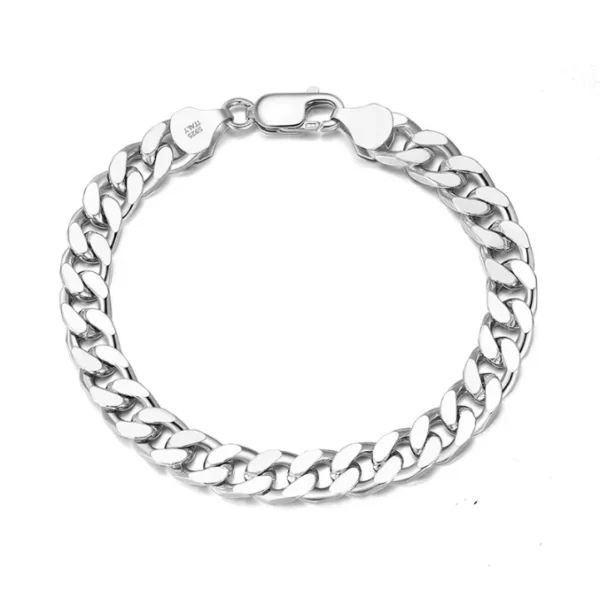 ⁦Hip Hop Cuban Link Bracelet Jewelry 925 Sterling Silver Chain Bracelets for Men⁩ - الصورة ⁦6⁩