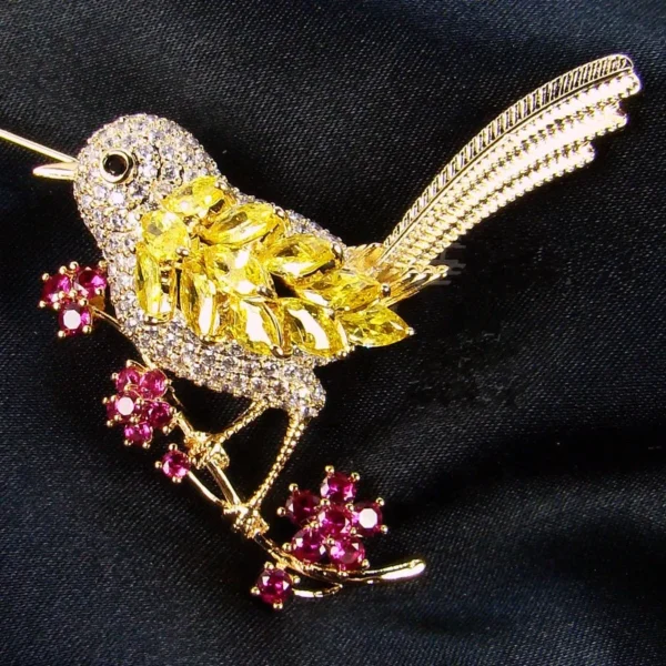 ⁦2024 New Design Latest Wholesale Fashion Bird Copper Inlaid Zircon Designer Brooches and Pins for Gift⁩ - الصورة ⁦2⁩