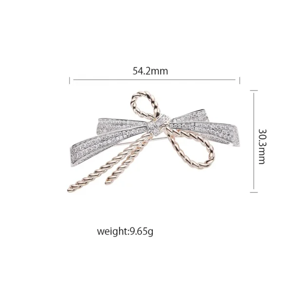 ⁦Newarrival Brooches High Quality Brooch Vintage Plated Brass Bow Design Designer Brooches for Unisex⁩ - الصورة ⁦5⁩