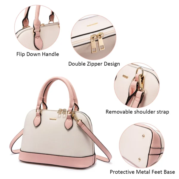 ⁦Lovevook Factory 2022 PU Leather Ladies Hand Bags Classic Top Handle Dome Satchel Bag Elegent Small Shoulder Bags Women Handbags⁩ - الصورة ⁦4⁩