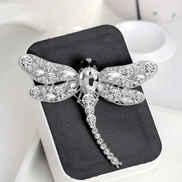 ⁦Wholesale European American Women Dragonfly Brooches with Rhinestone Alloy Retro Animal Clothing Accessories Pin Brooch⁩ - الصورة ⁦4⁩
