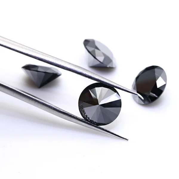 ⁦Yingma 1ct 2ct 3 Carat Moissanite Loose Diamond Synthetic Lab Created Moissanite Stones Black Moissanite⁩ - الصورة ⁦3⁩