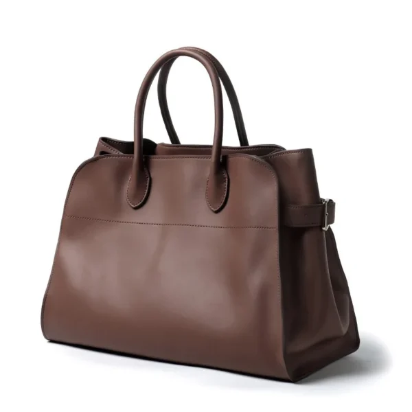⁦British Fashion Designer Genuine Cow Leather Large Niche Tote Handbags Luxury Real Leather Ladies Doctor Bags Croco OEM Handbag⁩ - الصورة ⁦2⁩
