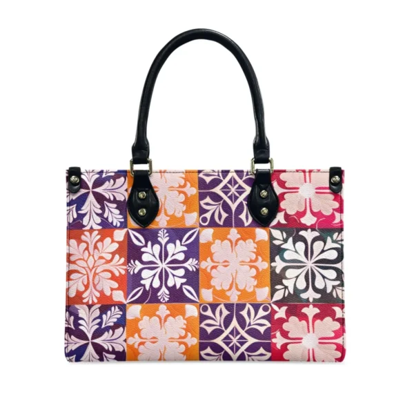 ⁦New Design Best Selling Women's Leather Handbags Print on Demand Custom Hawaiian Quilt Fashionable Exquisite Ladies Pu Handbag⁩ - الصورة ⁦2⁩