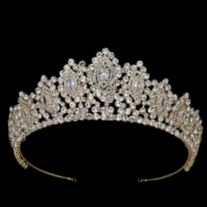 New Rhinestone Crowns Vintage Style Big Eye Shape Wedding Accessories Bridal Hair Tiaras Yellow Gold Party Hair Accessory BC3707