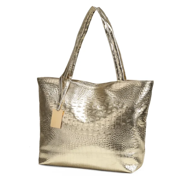 ⁦Fashion Casual Women Shoulder Bags Crocodile Handbag PU Leather Female Big Tote Bag Ladies Hand Bags⁩ - الصورة ⁦4⁩