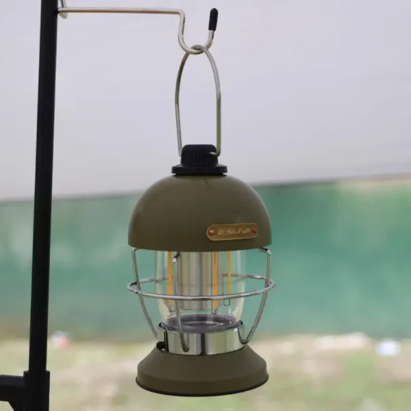 ⁦Portable Outdoor Camping Light Rechargeable Hanging Dimmable LED Retro Cage Light Hanging Tent Multifunctional Camping Light⁩ - الصورة ⁦3⁩