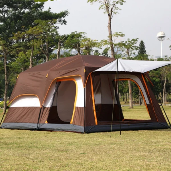 ⁦Super-Large Two Rooms One Hall Tent Outdoor Camping 6 -12 People Waterproof Tent⁩ - الصورة ⁦4⁩