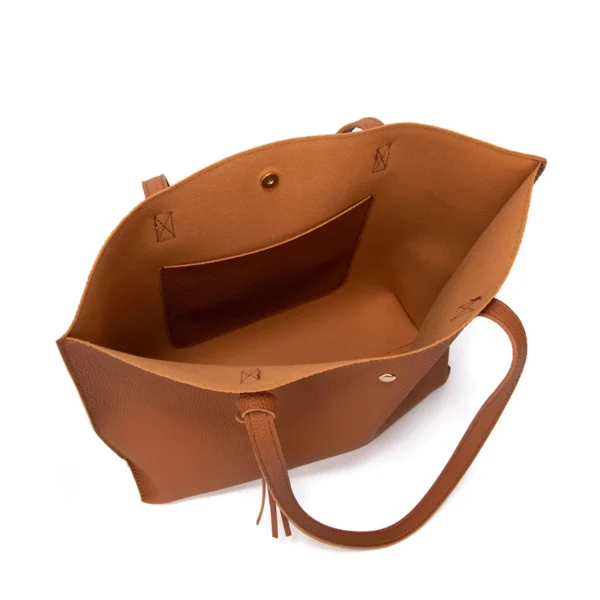 ⁦Wholesale PU Large Capacity Shoulder Bag, Famous Brand Fashion Designer Purse and Handbag for Women Tassels Tote Bag Wallet⁩ - الصورة ⁦4⁩