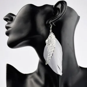 New Bohemia European Fashion Angel Wing Feather Earrings Foreign Earrings