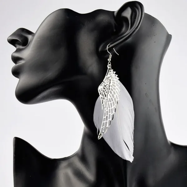 New Bohemia European Fashion Angel Wing Feather Earrings Foreign Earrings