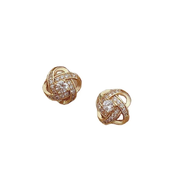⁦925 Sterling Silver Crystal Four Leaf Clover Earrings Women Simple Fashion Wedding Jewelry Accessories⁩ - الصورة ⁦5⁩