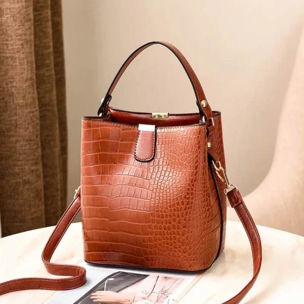 ⁦New Style in 2023 Leather PU Women Handbags Handbags for Women Luxury Women's Bucket Bags Handbags⁩ - الصورة ⁦4⁩