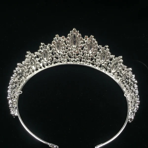 ⁦New Rhinestone Crowns Vintage Style Big Eye Shape Wedding Accessories Bridal Hair Tiaras Yellow Gold Party Hair Accessory BC3707⁩ - الصورة ⁦4⁩