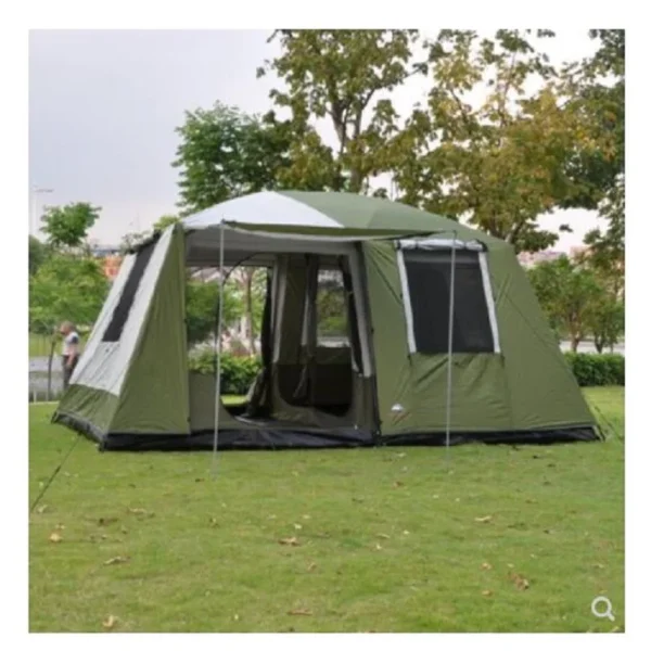 ⁦460*305*H210cm Two Bedrooms & One Mall Camping Family Tent Large Space for Traveling Hiking 6/7/8/persons Double Layers⁩ - الصورة ⁦6⁩