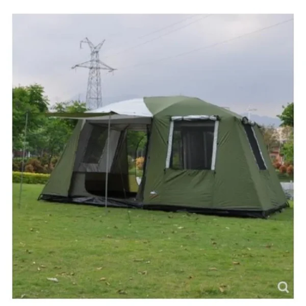 460*305*H210cm Two Bedrooms & One Mall Camping Family Tent Large Space for Traveling Hiking 6/7/8/persons Double Layers