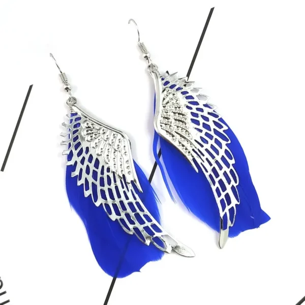 ⁦New Bohemia European Fashion Angel Wing Feather Earrings Foreign Earrings⁩ - الصورة ⁦5⁩
