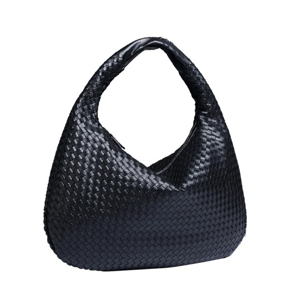 ⁦Droshipping Leather Woven Handbag Tote Bags Top Handle Satchel Handbags, Large Hobo Tote Bag with Zipper Handmade Shoulder Purse⁩ - الصورة ⁦6⁩