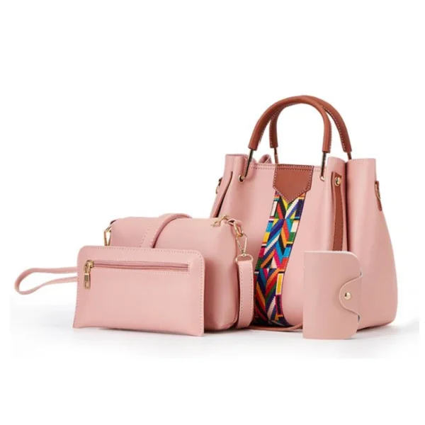 ⁦Trending PU Leather Large Ladies Purse and Handbags Custom Logo Women Tote Hand Bags Set⁩ - الصورة ⁦3⁩