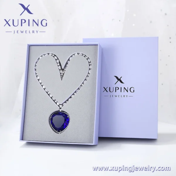 ⁦43280 Xuping free shipping Gold plated long heart of ocean necklace jewelry with jewelry box⁩ - الصورة ⁦3⁩